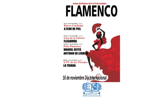 Cartel informativo de la Semana del Flamenco del 16 al 18 de noviembre en Conil.